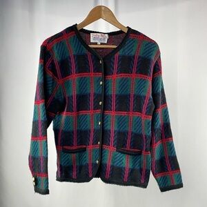 Vintage‎ Tally Ho Cardigan Sweater in Multi Size Medium